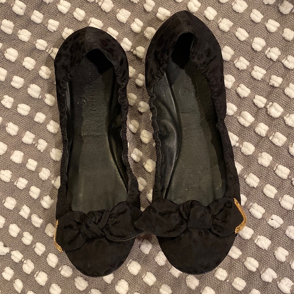 Louis Vuitton Stephen Sprouse Silk Black ballet flats
